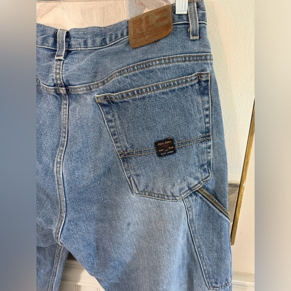 VINTAGE Polo Ralph Lauren Carpenter Jeans Size tagged 32x30 measures 35” - Picture 7 of 13